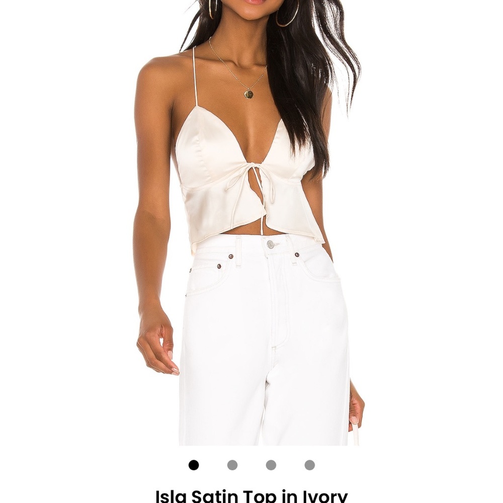 Superdown Isla Satin Top in Ivory